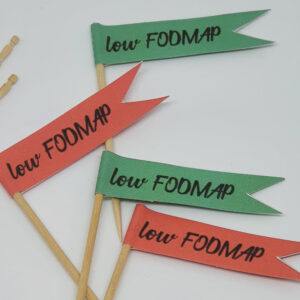 Toothpick food flags Christmas low FODMAP close up