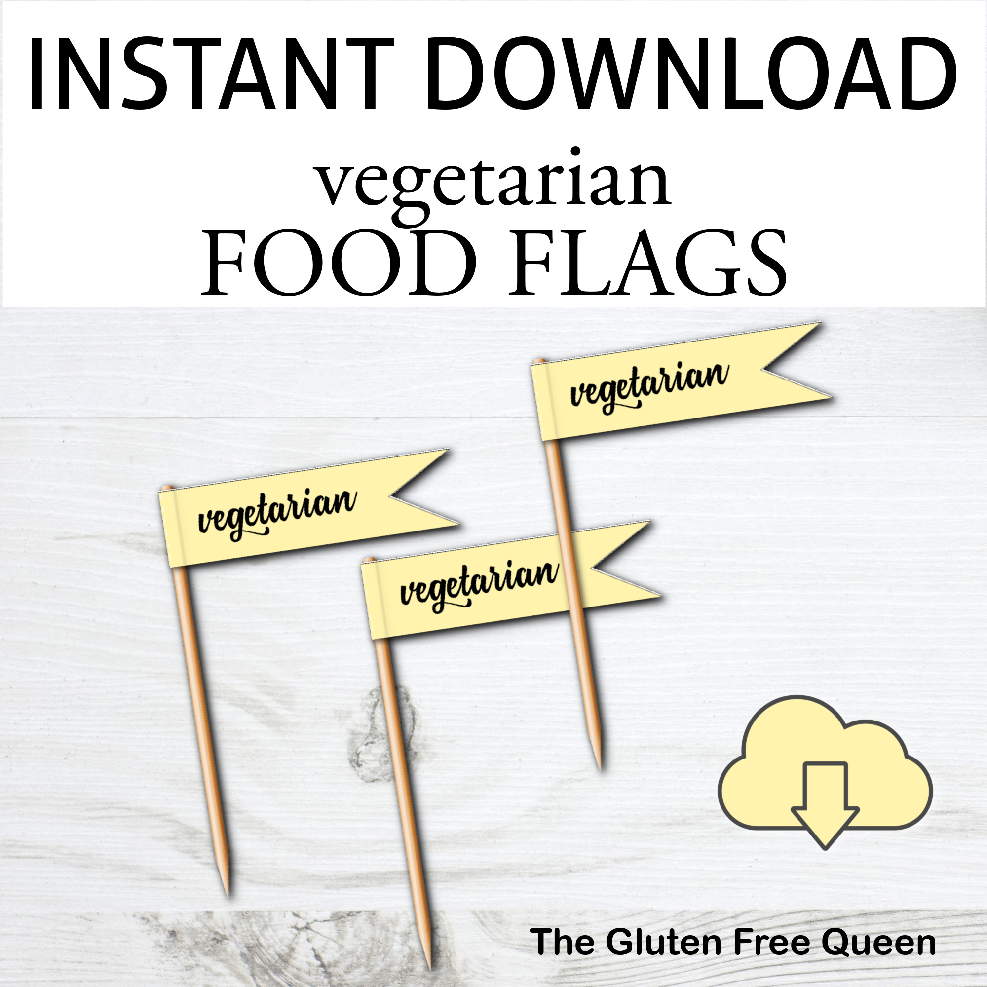 Food Stringer Flags Vegetarian toothpick flags (pastel yellow) - The Gluten Free Queen
