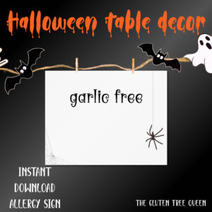 HALLOWEEN-SIGN-2024-garlic-free-BLACK-ON-WHITE-spider