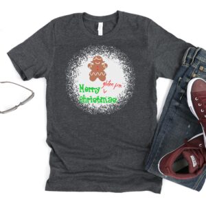 SHIRTS-2024-Merry-Gluten-Free-Christmas-GINGERBREAD-GIRL-Shirt-DARK-GREY-Heather-1-Bella-3001-Mens