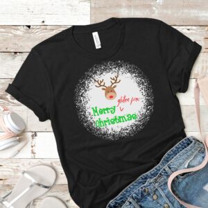 SHIRTS-2024-Merry-Gluten-Free-Christmas-REINDEER-Shirt-BLACK-2-Bella-3001-Womens