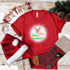 SHIRTS-2024-Merry-Gluten-Free-Christmas-REINDEER-Shirt-RED-1-Bella-3001-Womens
