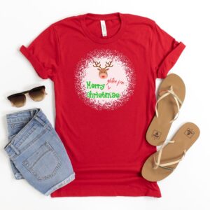 SHIRTS-2024-Merry-Gluten-Free-Christmas-REINDEER-Shirt-RED-2-Bella-3001-Womens