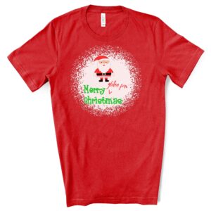 SHIRTS-2024-Merry-Gluten-Free-Christmas-SANTA-Shirt-RED-3-Bella-3001-Womens