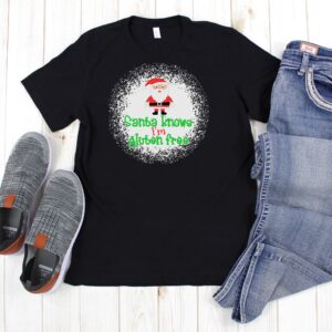 SHIRTS-2024-Santa-Knows-Im-Gluten-Free-Christmas-Shirt-BLACK-1-Bella-3001-Mens