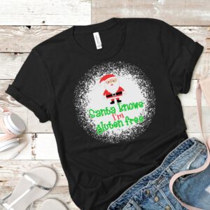 SHIRTS-2024-Santa-Knows-Im-Gluten-Free-Christmas-Shirt-BLACK-2-Bella-3001-Womens