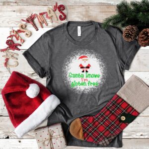 SHIRTS-2024-Santa-Knows-Im-Gluten-Free-Christmas-Shirt-DARK-GREY-Heather-1-Bella-3001-Womens