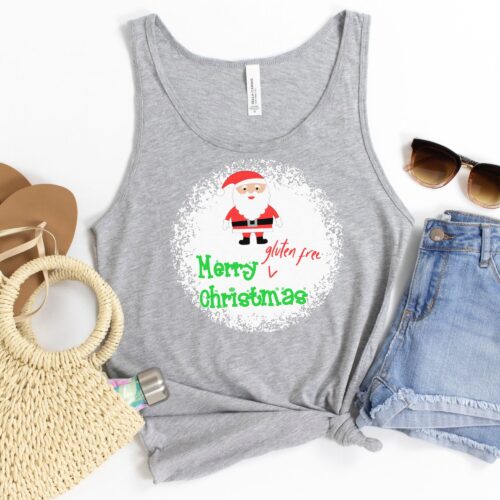 TANKS-2024-Merry-Gluten-Free-Christmas-SANTA-Tank-LIGHT-GREY-A-Heather-1-Bella-3480-Womens