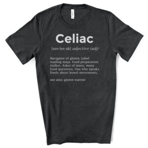 SHIRTS-2024-Celiac-Definition-Shirt-DARK-GREY-Heather-2-Bella-3001-Womens