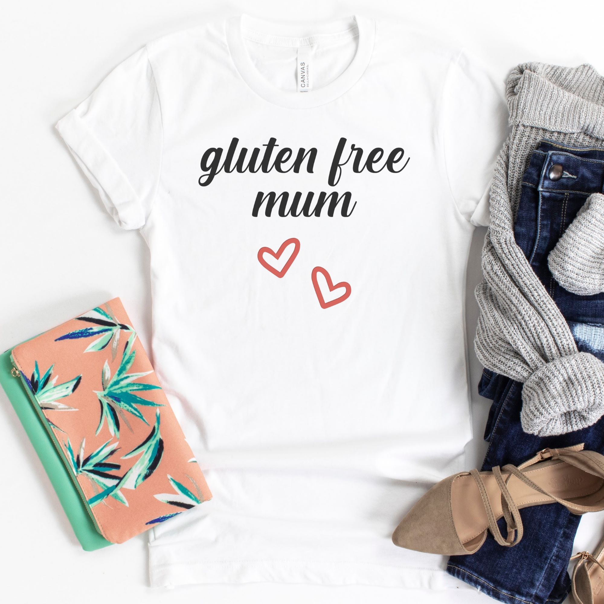 SHIRTS-2024-Gluten-Free-Mum-Shirt-WHITE-1-Bella-3001-Womens