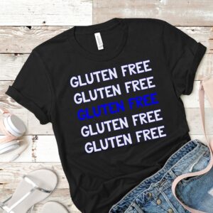SHIRTS-2024-Gluten-Free-Repeat-Shirt-BLUE-on-BLACK-1-Bella-3001-Womens