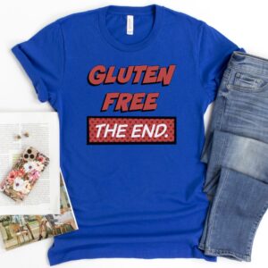 SHIRTS-2024-Gluten-Free-The-End-Shirt-Comic-BLUE-1-Bella-3001-Womens