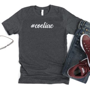 SHIRTS-2024-Hashtag-Coeliac-Shirt-DARK-GREY-Heather-1-Bella-3001-Mens