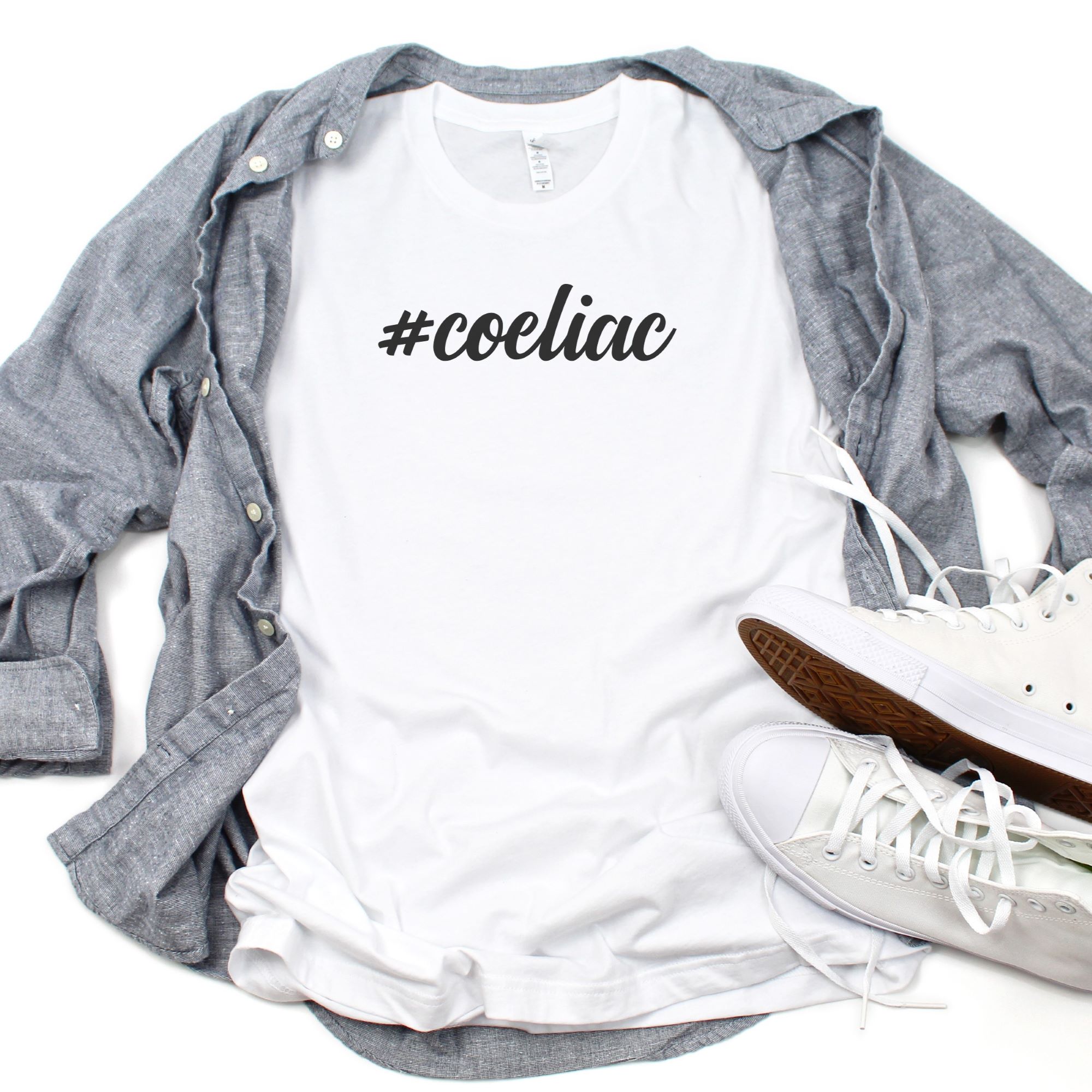 SHIRTS-2024-Hashtag-Coeliac-Shirt-WHITE-1-Bella-3001-Mens