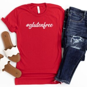 SHIRTS-2024-Hashtag-Gluten-Free-Shirt-RED-1-Bella-3001-Womens