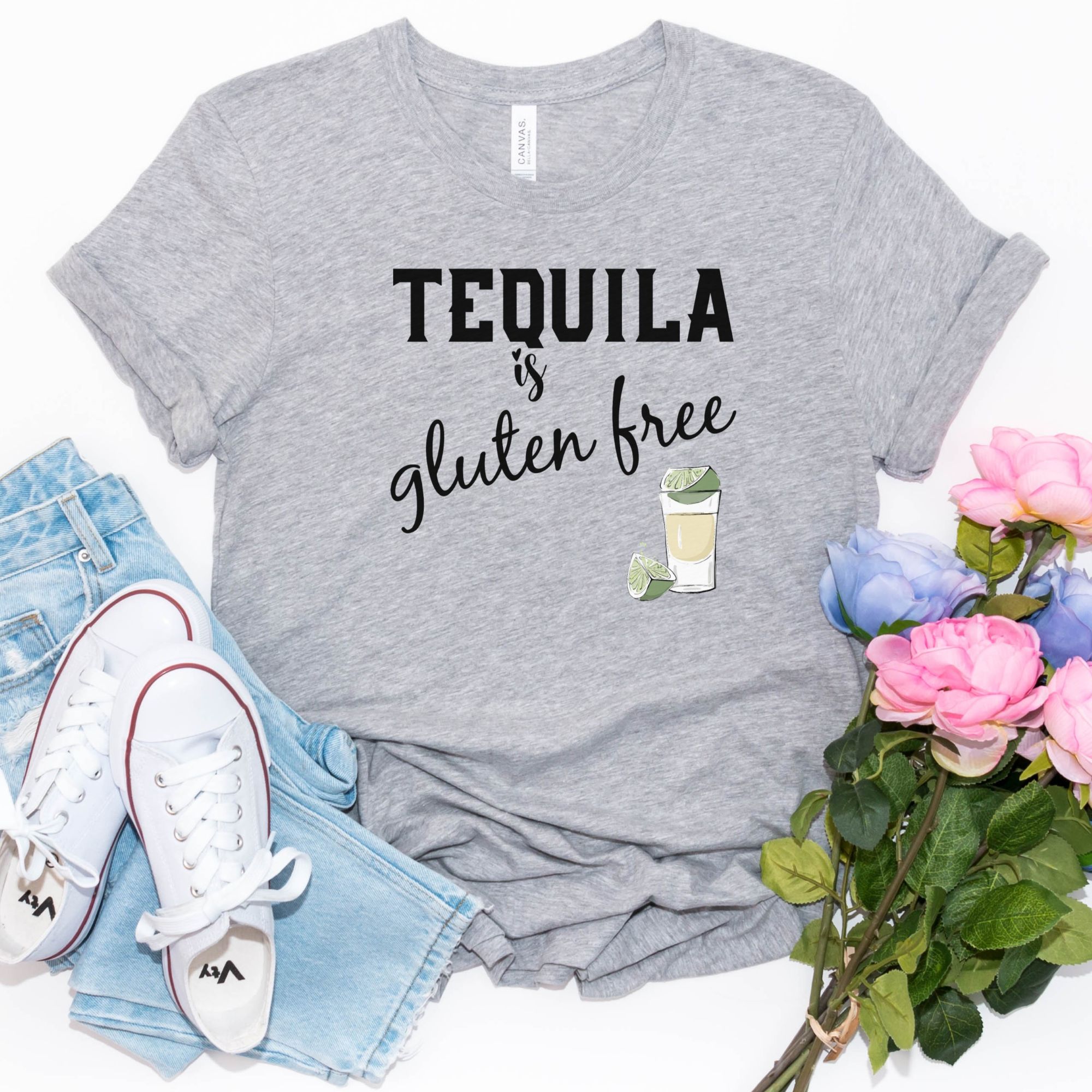 SHIRTS-2024-Tequila-is-Gluten-Free-Shirt-LIGHT-GREY-A-Heather-1-Bella-3001-Womens