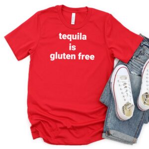 SHIRTS-2024-Tequila-is-Gluten-Free-Shirt-RED-1-Bella-3001-Mens