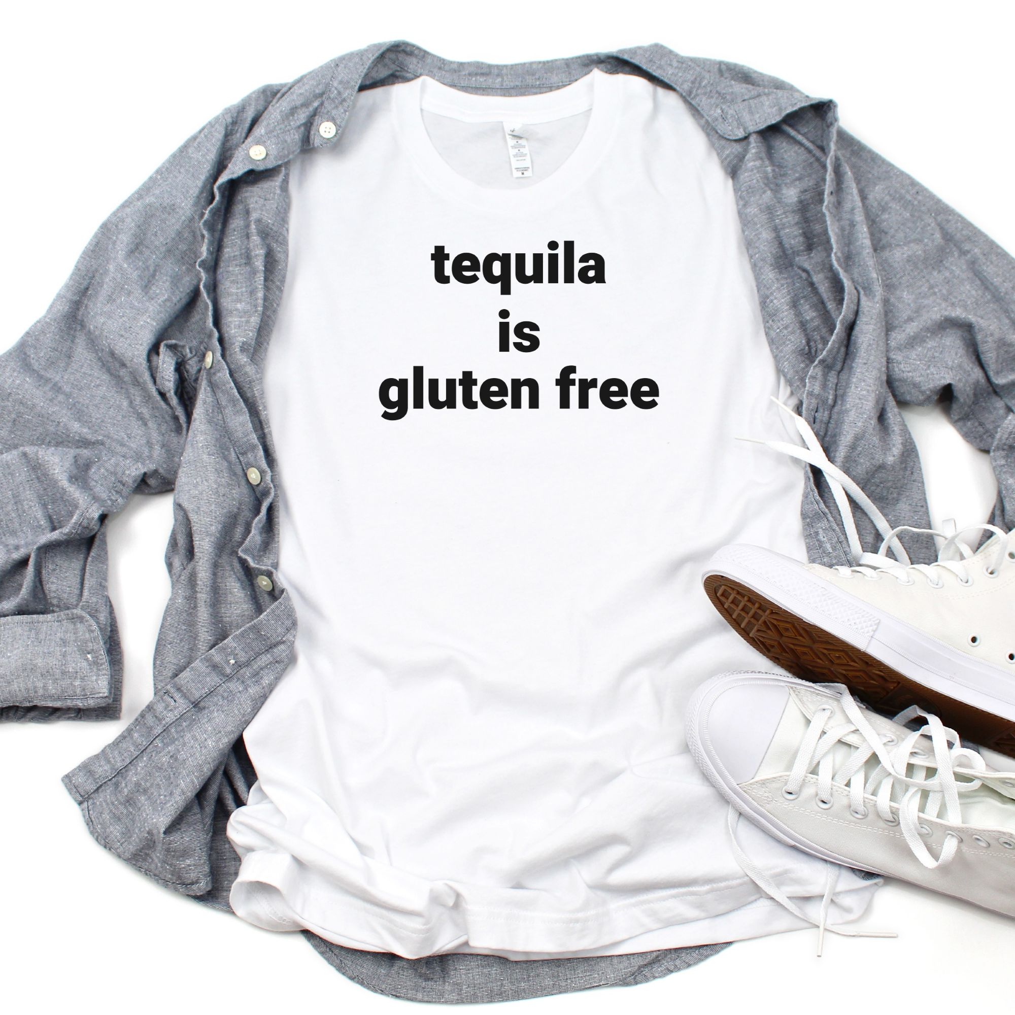 SHIRTS-2024-Tequila-is-Gluten-Free-Shirt-WHITE-1-Bella-3001-Mens