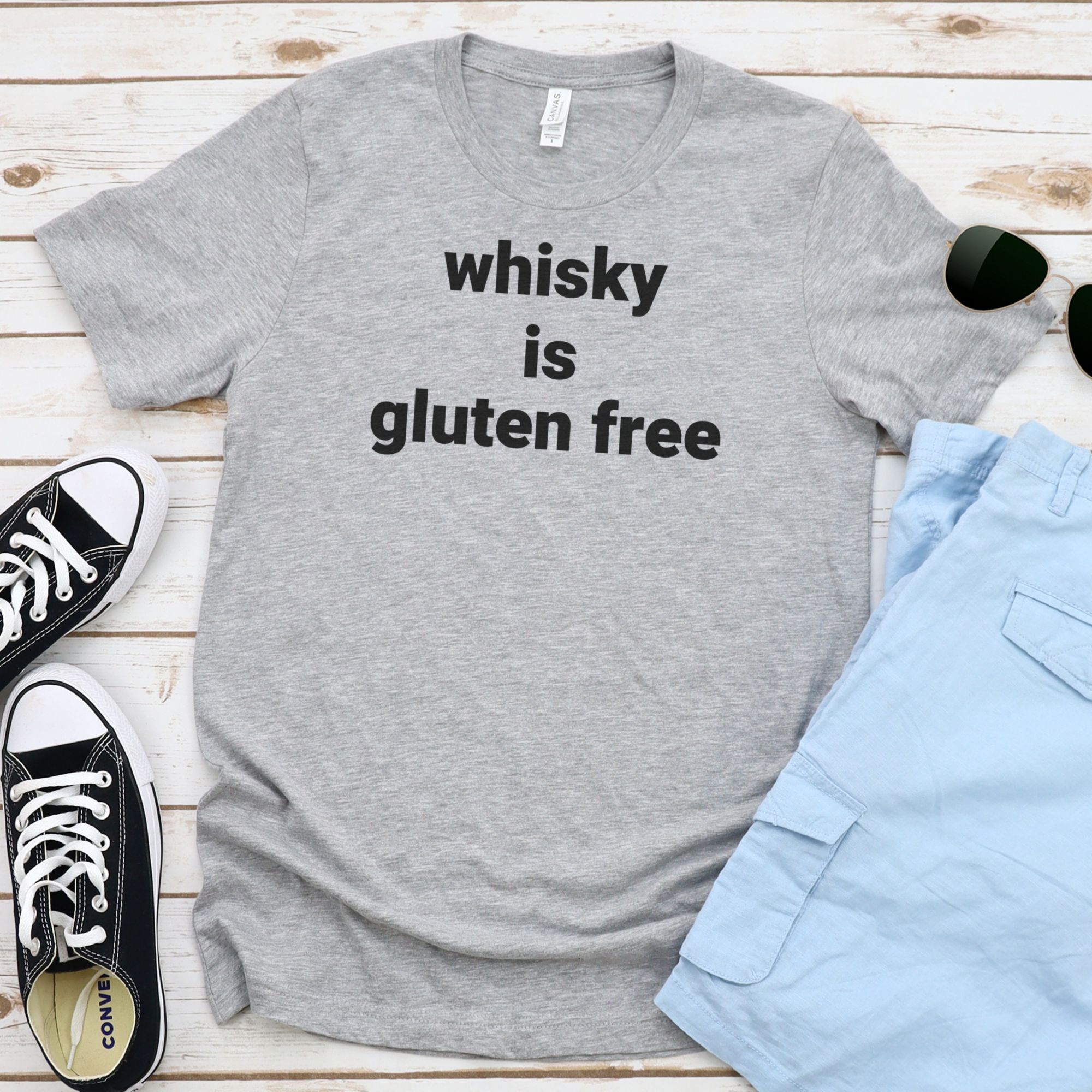 SHIRTS-2024-Whisky-is-Gluten-Free-Shirt-LIGHT-GREY-A-Heather-1-Bella-3001-Mens