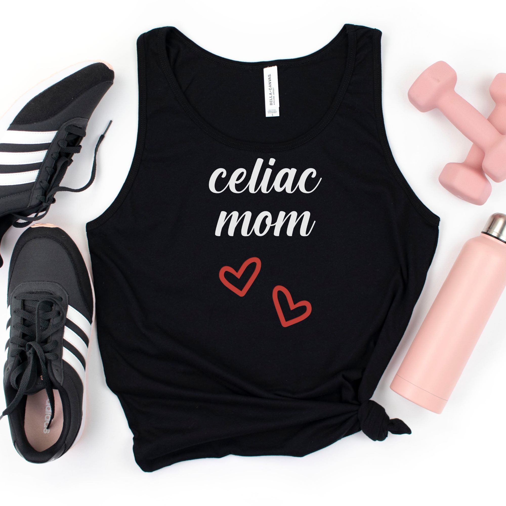 TANKS-2024-Celiac-Mom-Tank-BLACK-1-Bella-3480-Womens
