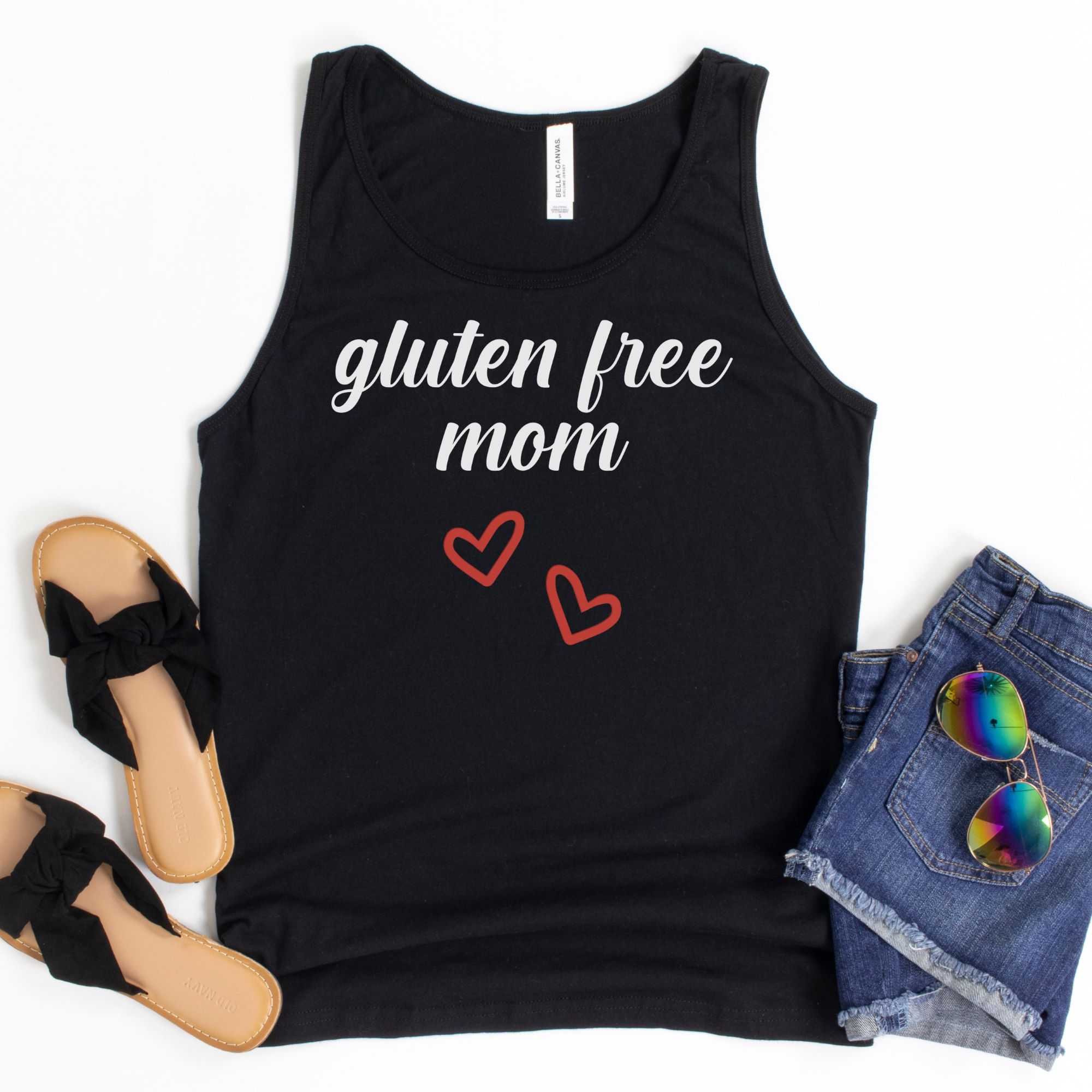 TANKS-2024-Gluten-Free-Mom-Tank-BLACK-1-Bella-3480-Womens