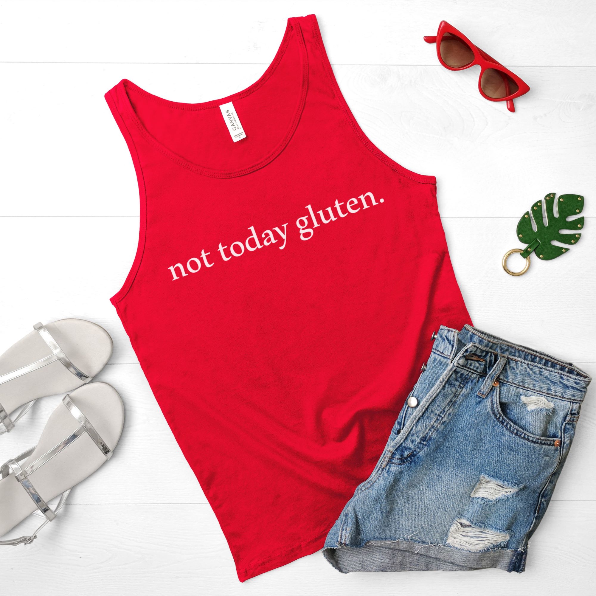 TANKS-2024-Not-Today-Gluten-Tank-RED-1-Bella-3480-Womens