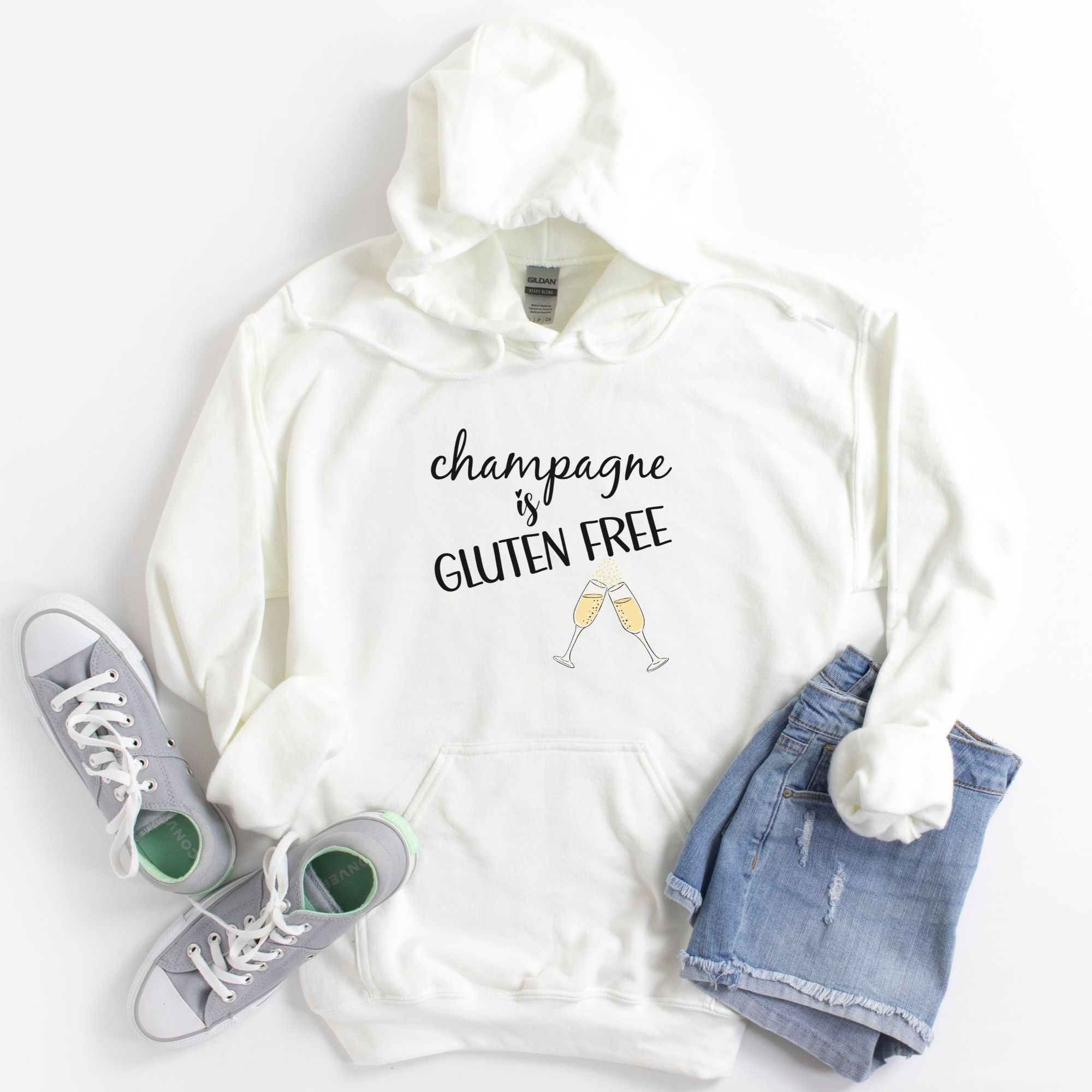 HOODIES-2024-Champagne-is-Gluten-Free-Hoodie-WHITE-1-Gildan-18500-Womens