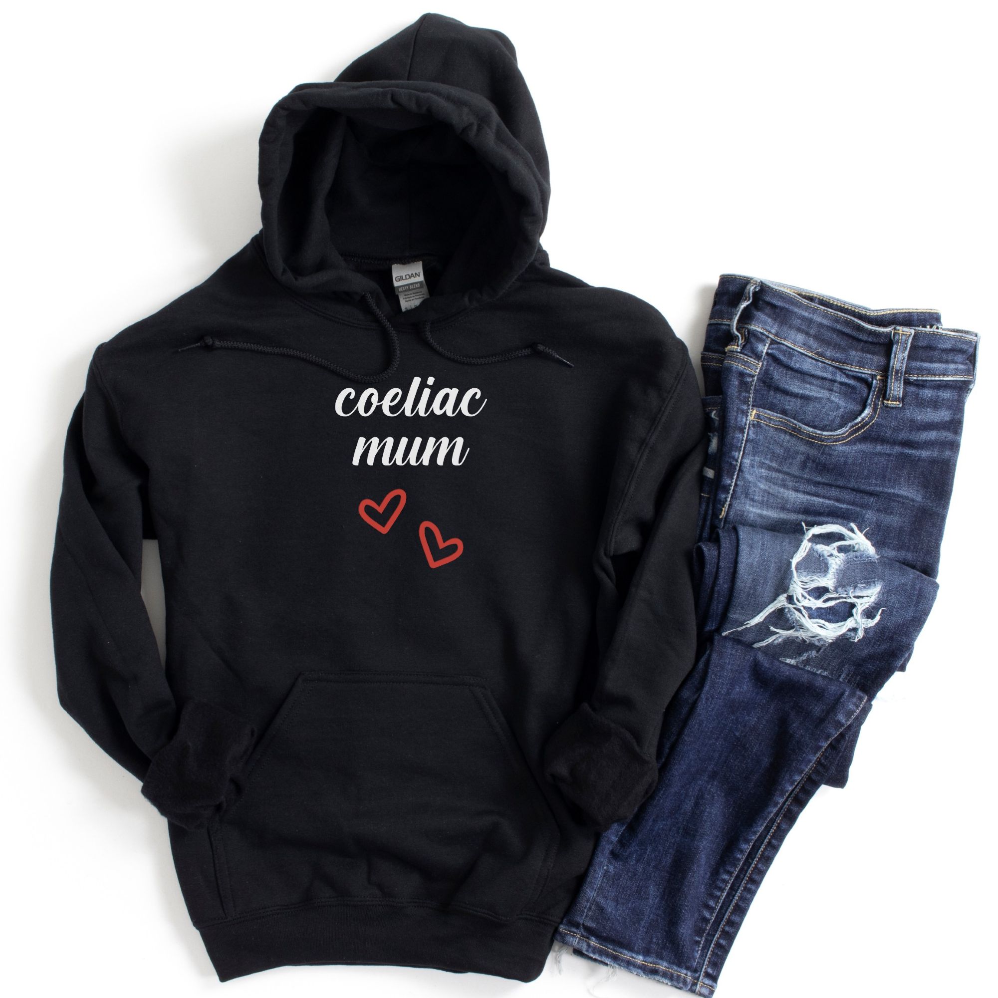 HOODIES-2024-Coeliac-Mum-Hoodie-BLACK-1-Gildan-18500-Womens