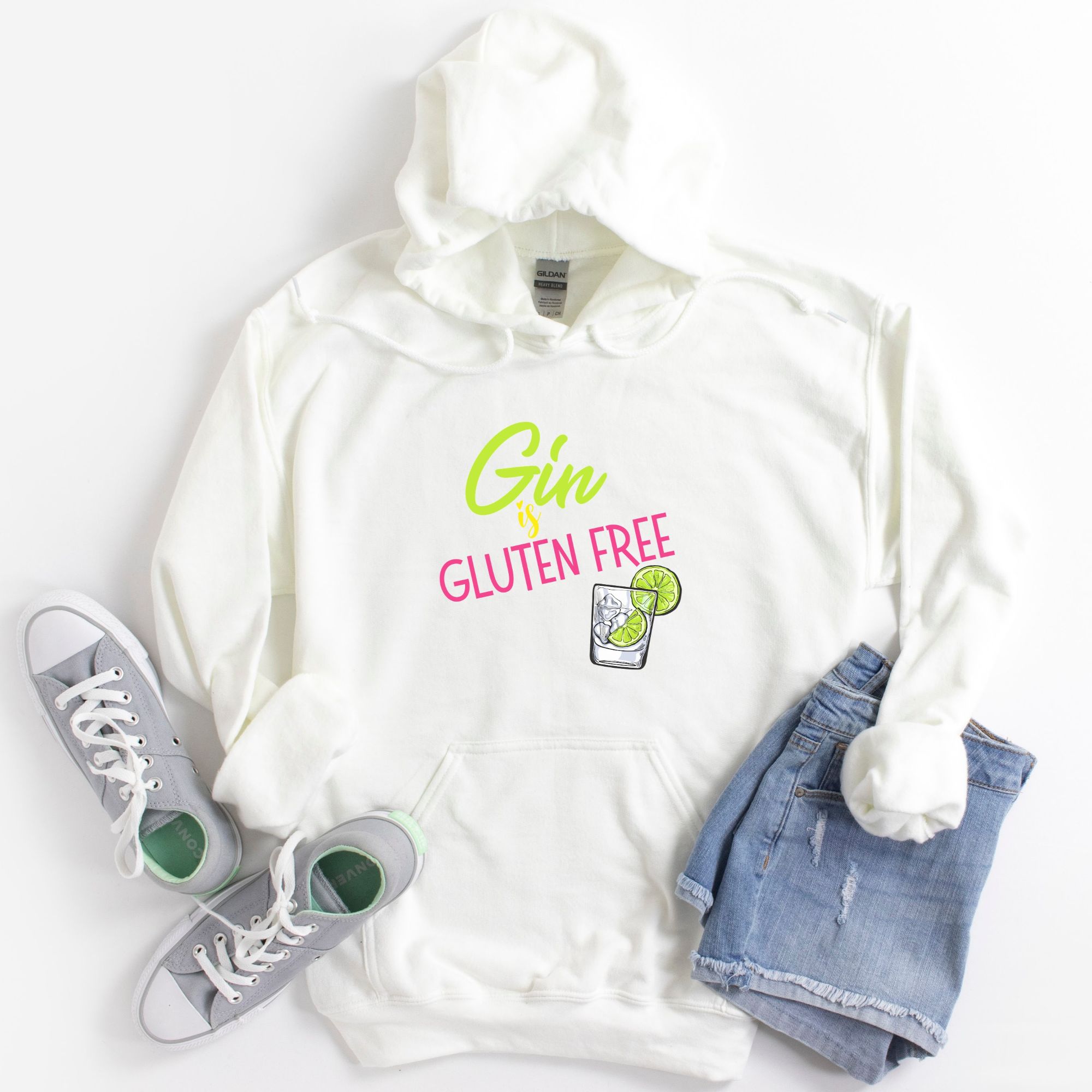 HOODIES-2024-Gin-is-Gluten-Free-Hoodie-COLOUR-on-WHITE-1-Gildan-18500-Womens