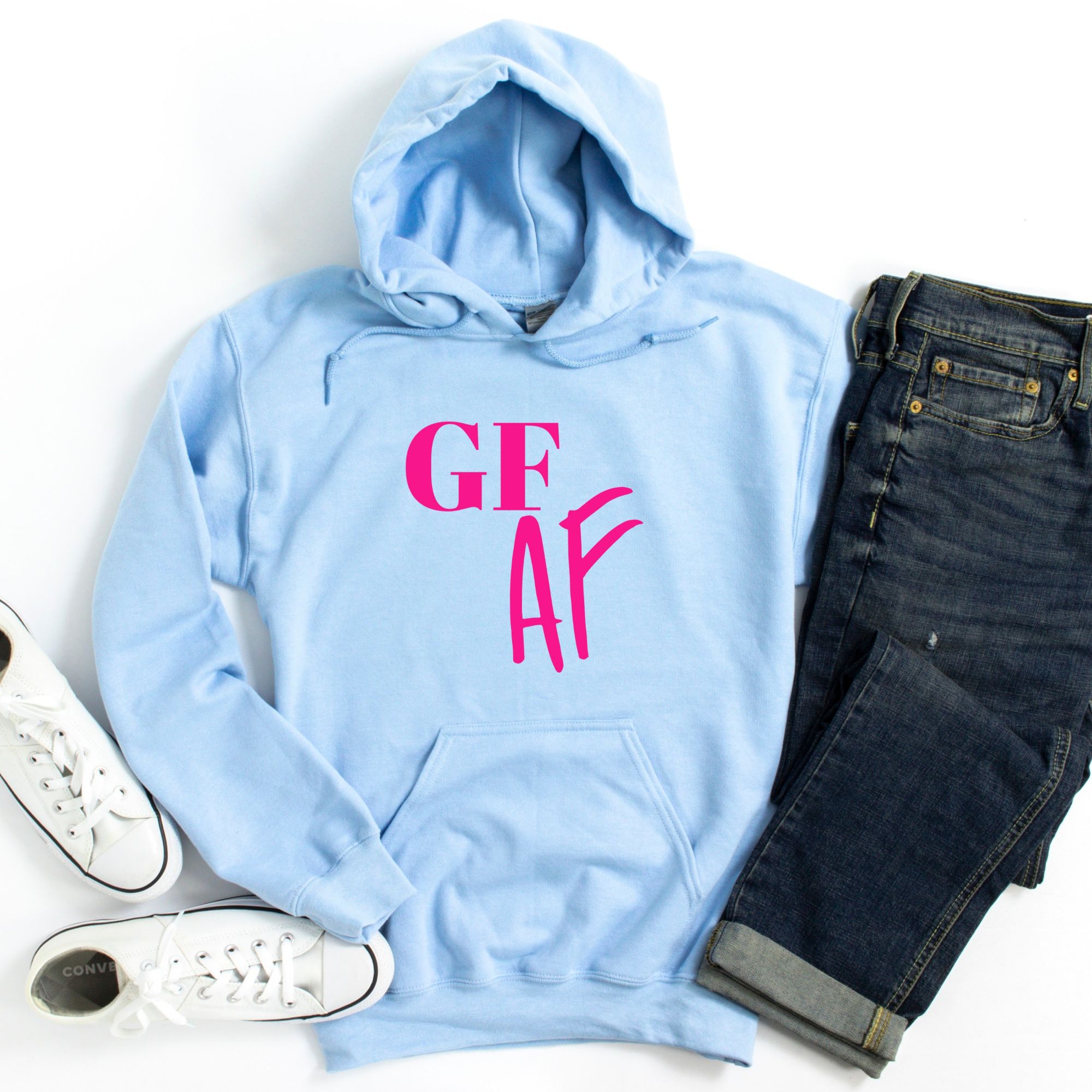 HOODIES-2024-Gluten-Free-AF-Hoodie-PINK-on-BLUE-1-Gildan-18500-Womens