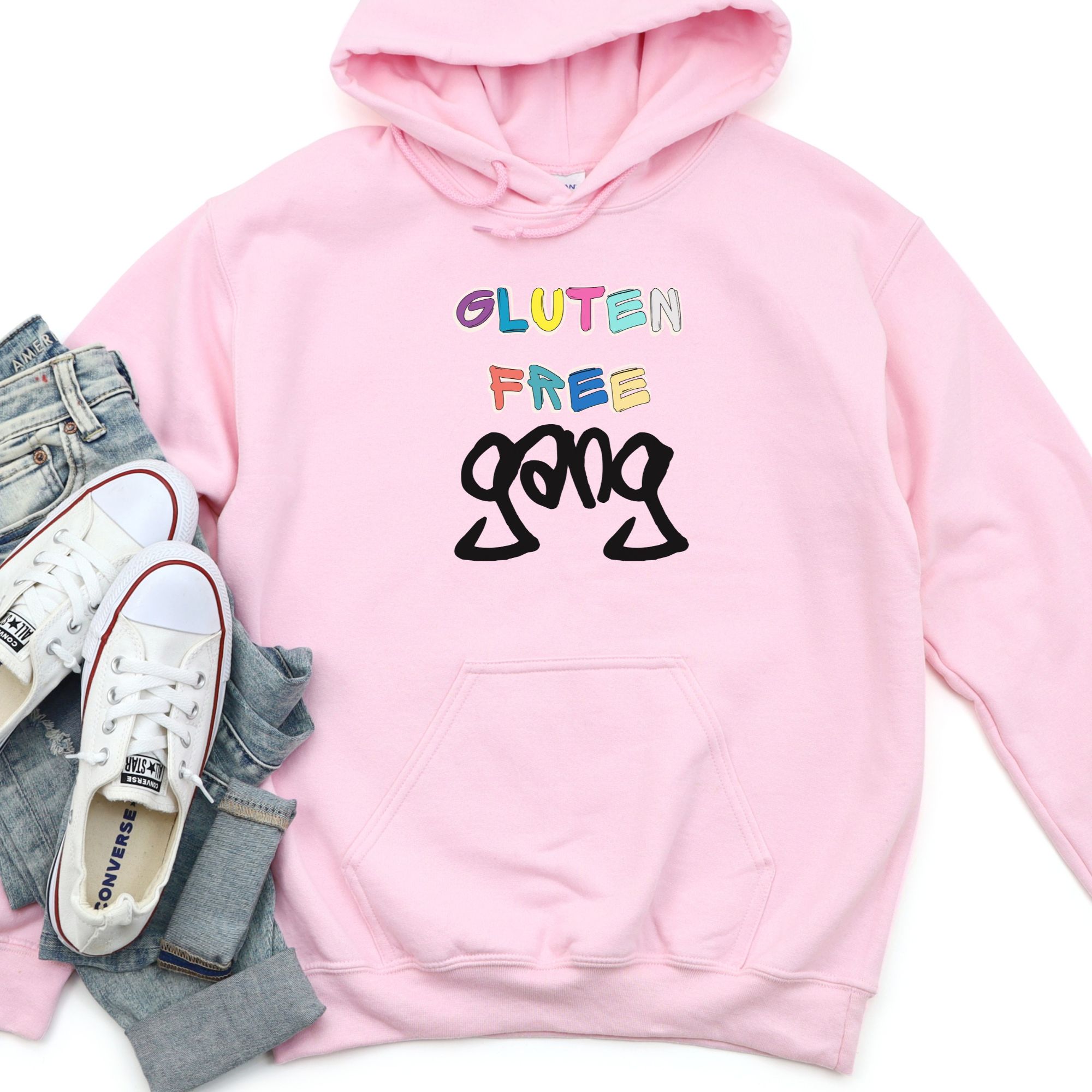 HOODIES-2024-Gluten-Free-Gang-Hoodie-PINK-1-Gildan-18500-Womens