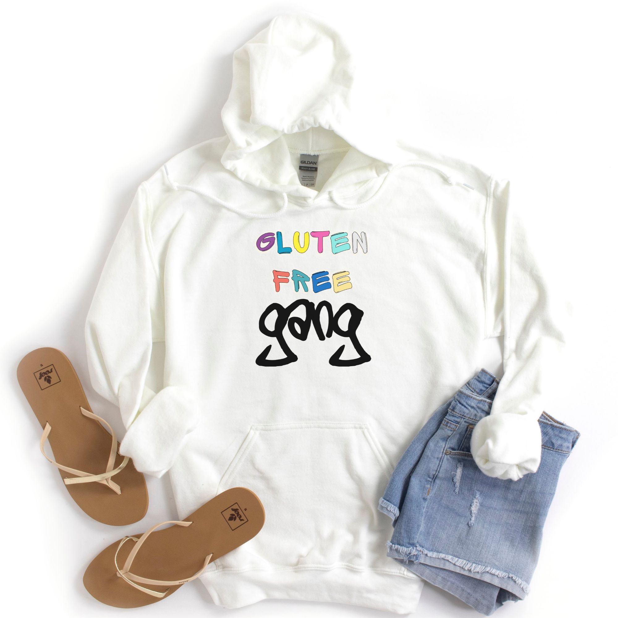 HOODIES-2024-Gluten-Free-Gang-Hoodie-WHITE-1-Gildan-18500-Womens