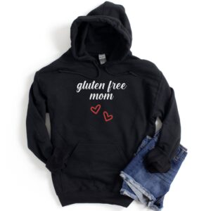 HOODIES-2024-Gluten-Free-Mom-Hoodie-BLACK-1-Gildan-18500-Womens