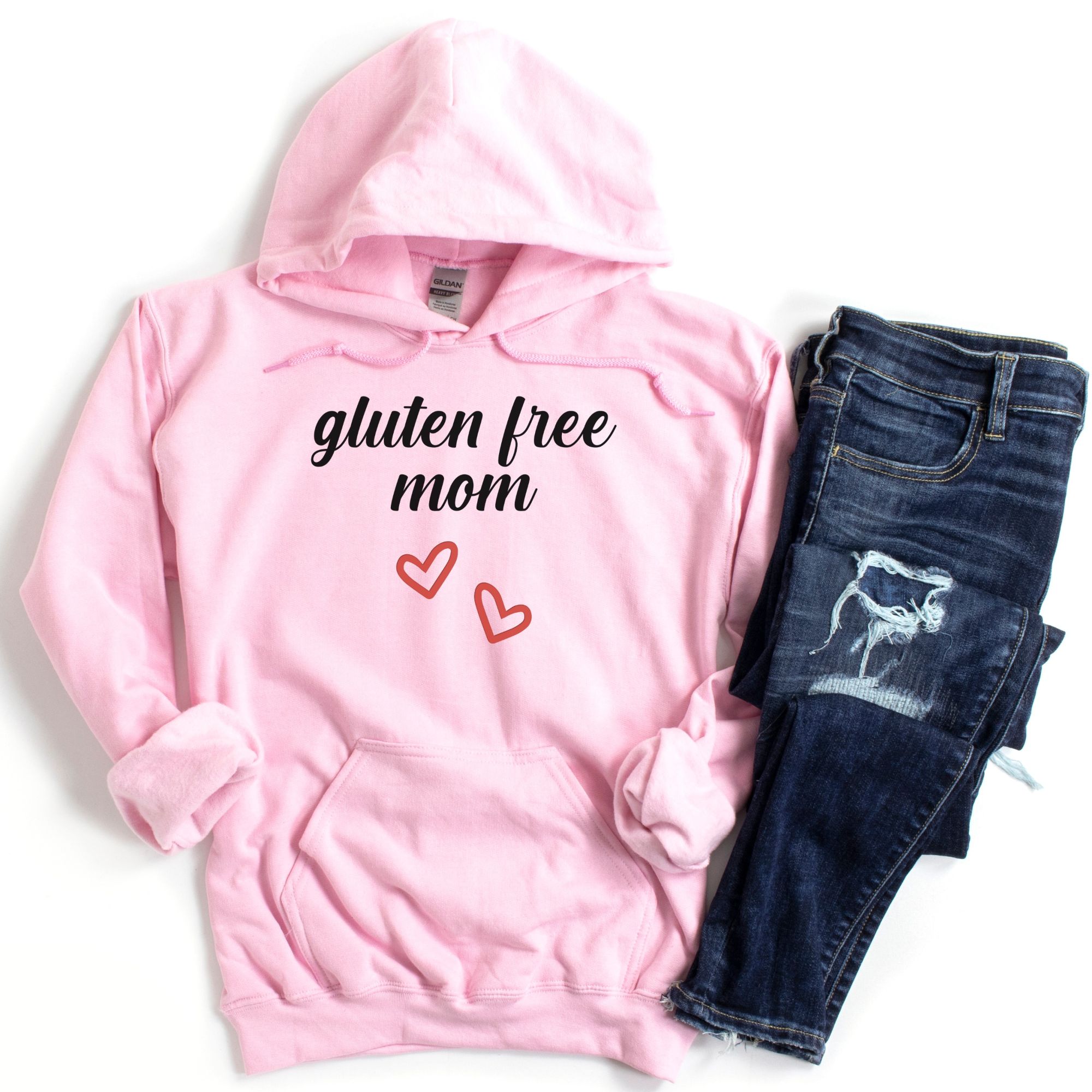 HOODIES-2024-Gluten-Free-Mom-Hoodie-PINK-1-Gildan-18500-Womens