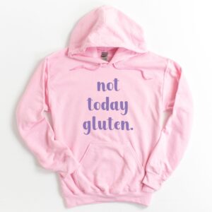 HOODIES-2024-Not-Today-Gluten-Hoodie-PURPLE-on-PINK-2-Gildan-18500-Womens