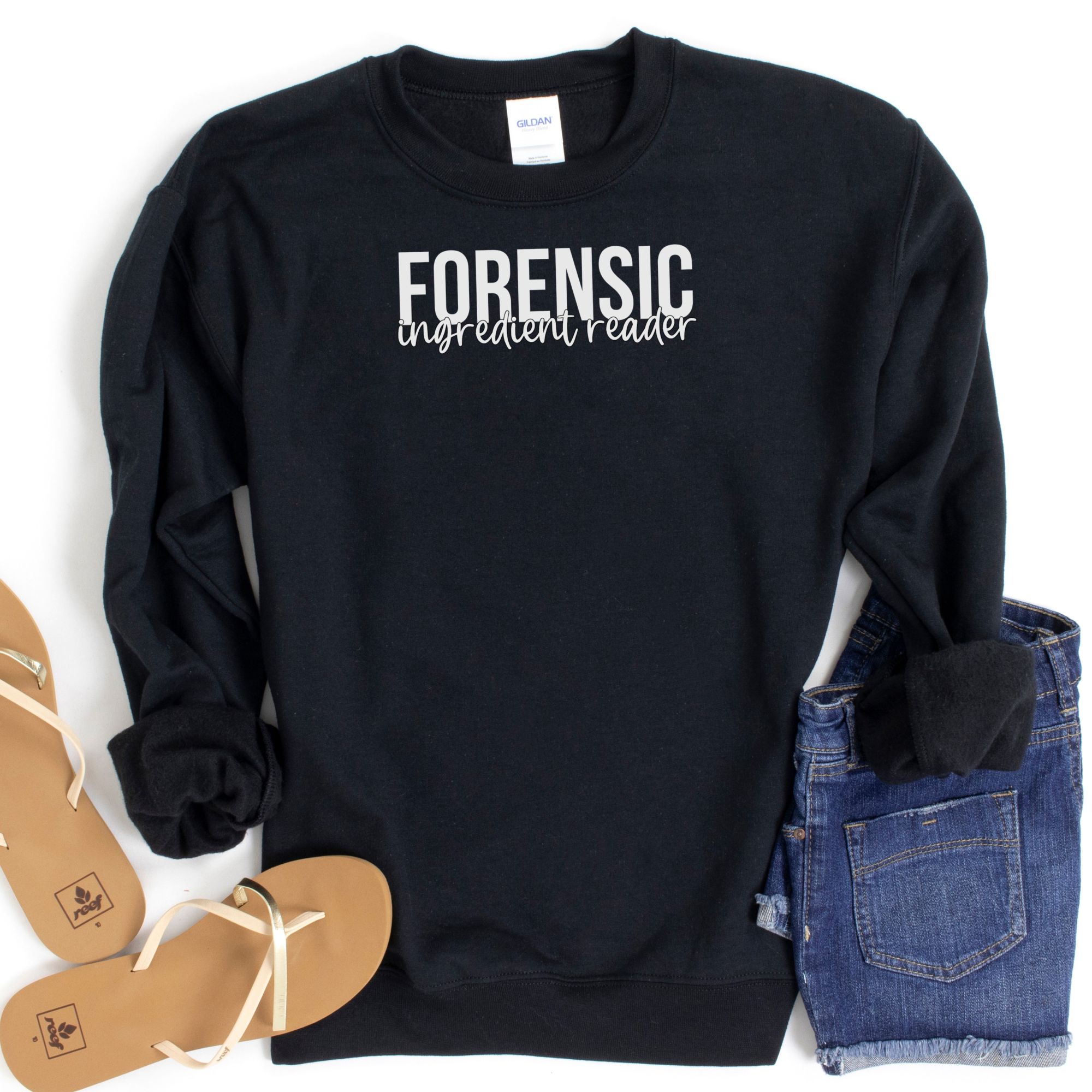 JUMPERS-2024-Forensic-Ingredient-Reader-Jumper-BLACK-1-Gildan-18000-Womens