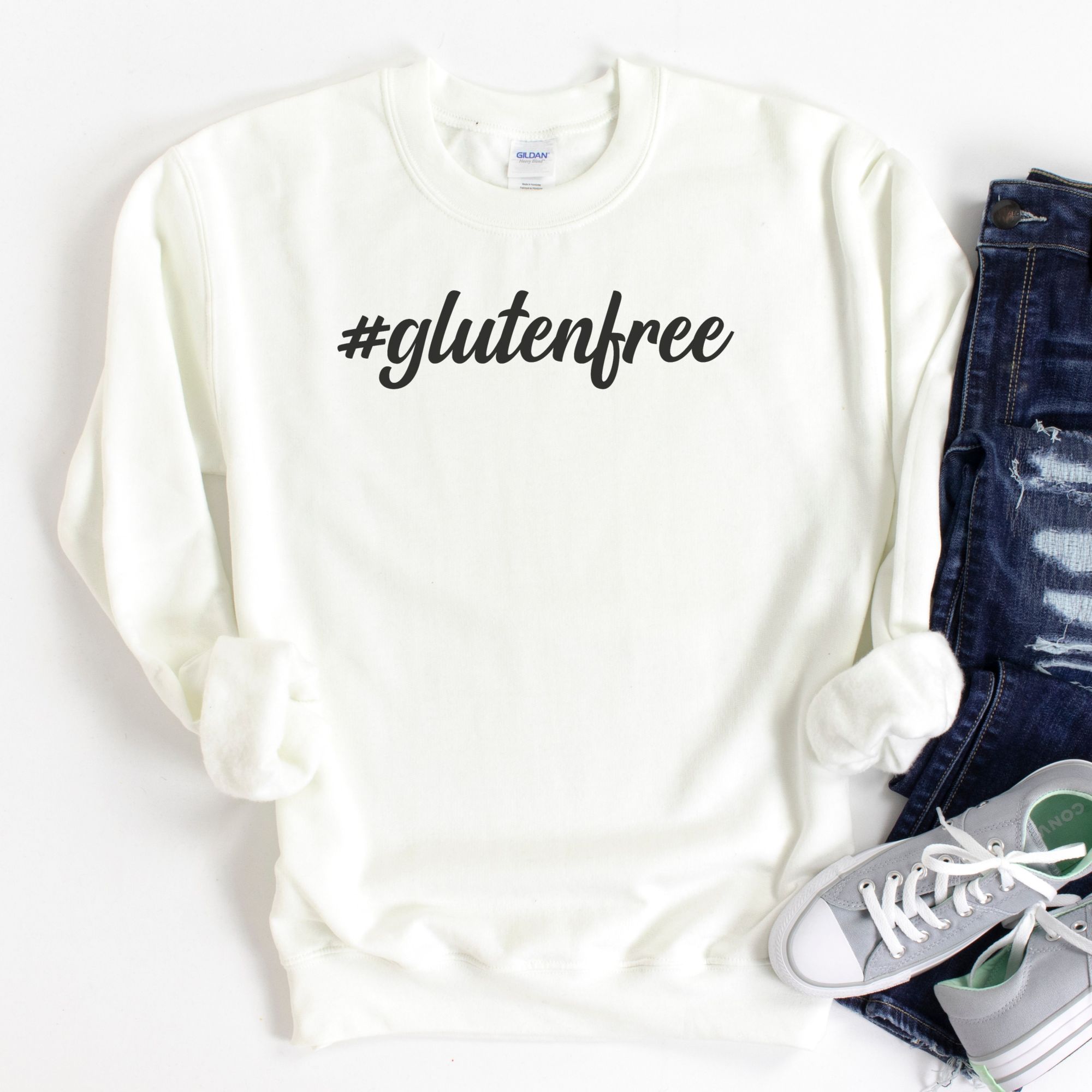 JUMPERS-2024-Hashtag-Gluten-Free-Jumper-WHITE-1-Gildan-18000-Womens