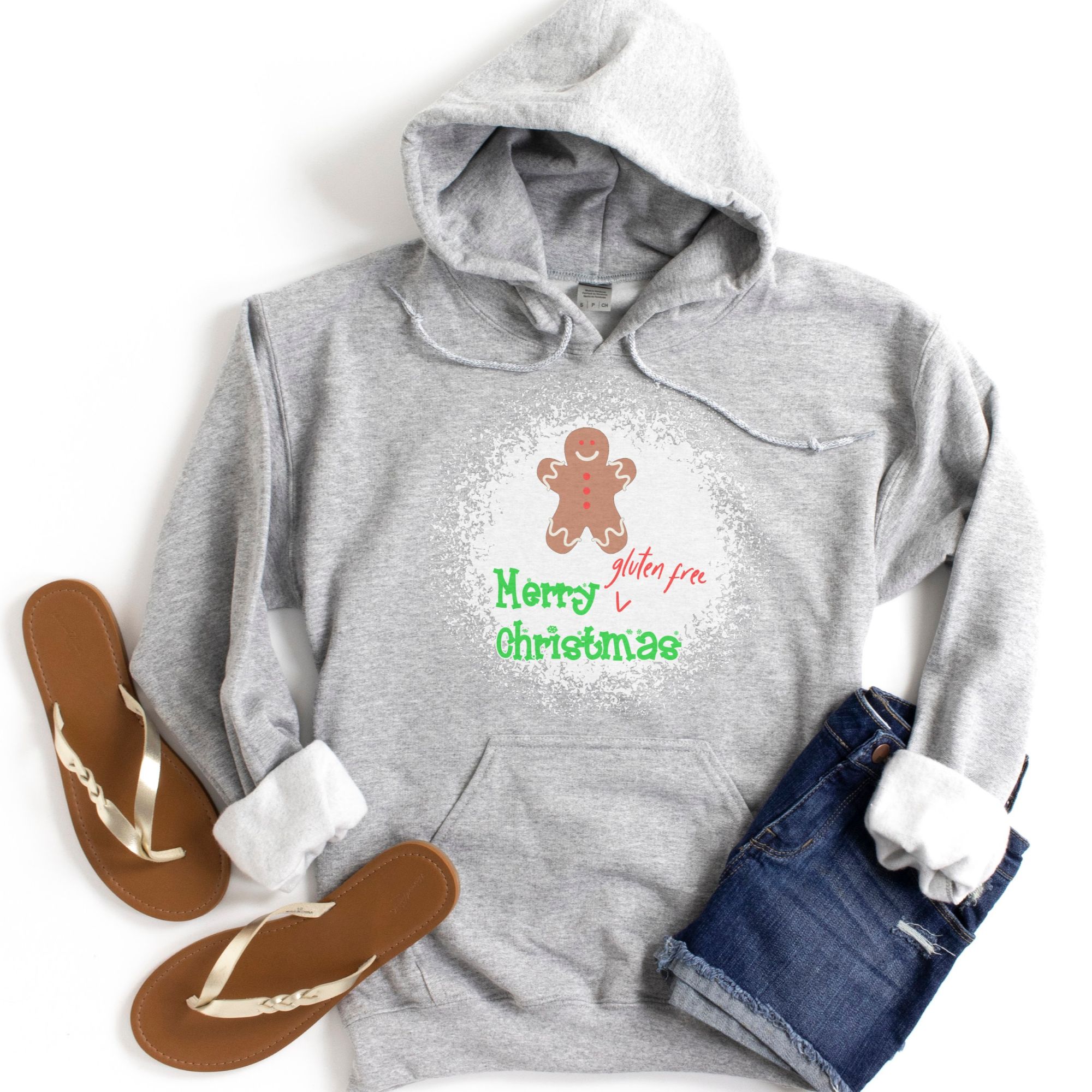 HOODIES-2024-Merry-Gluten-Free-Christmas-GINGERBREAD-BOY-Hoodie-LIGHT-GREY-1-Gildan-18500-Womens