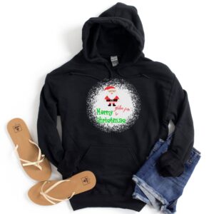 HOODIES-2024-Merry-Gluten-Free-Christmas-SANTA-Hoodie-BLACK-1-Gildan-18500-Womens