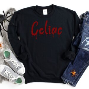 JUMPERS-2024-Celiac-Halloween-Jumper-BLOOD-DRIP-BLACK-1-Gildan-18000-Womens