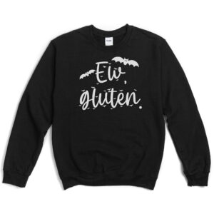 JUMPERS-2024-Ew-Gluten-Halloween-Jumper-BATS-BLACK-2-Gildan-18000-Womens