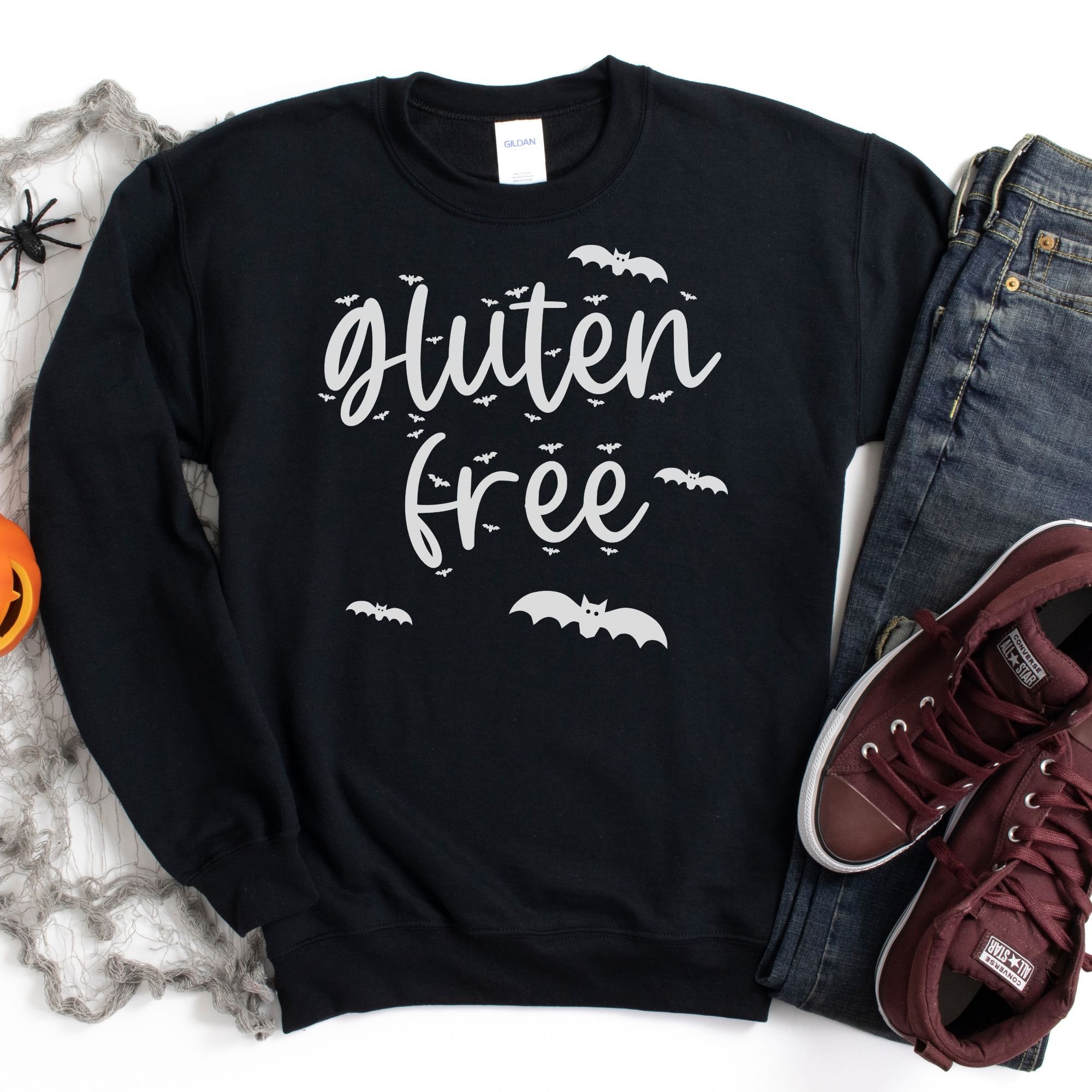 JUMPERS-2024-Gluten-Free-Halloween-Jumper-BATS-BLACK-1-Gildan-18000-Mens