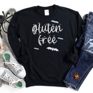 JUMPERS-2024-Gluten-Free-Halloween-Jumper-BATS-BLACK-1-Gildan-18000-Womens