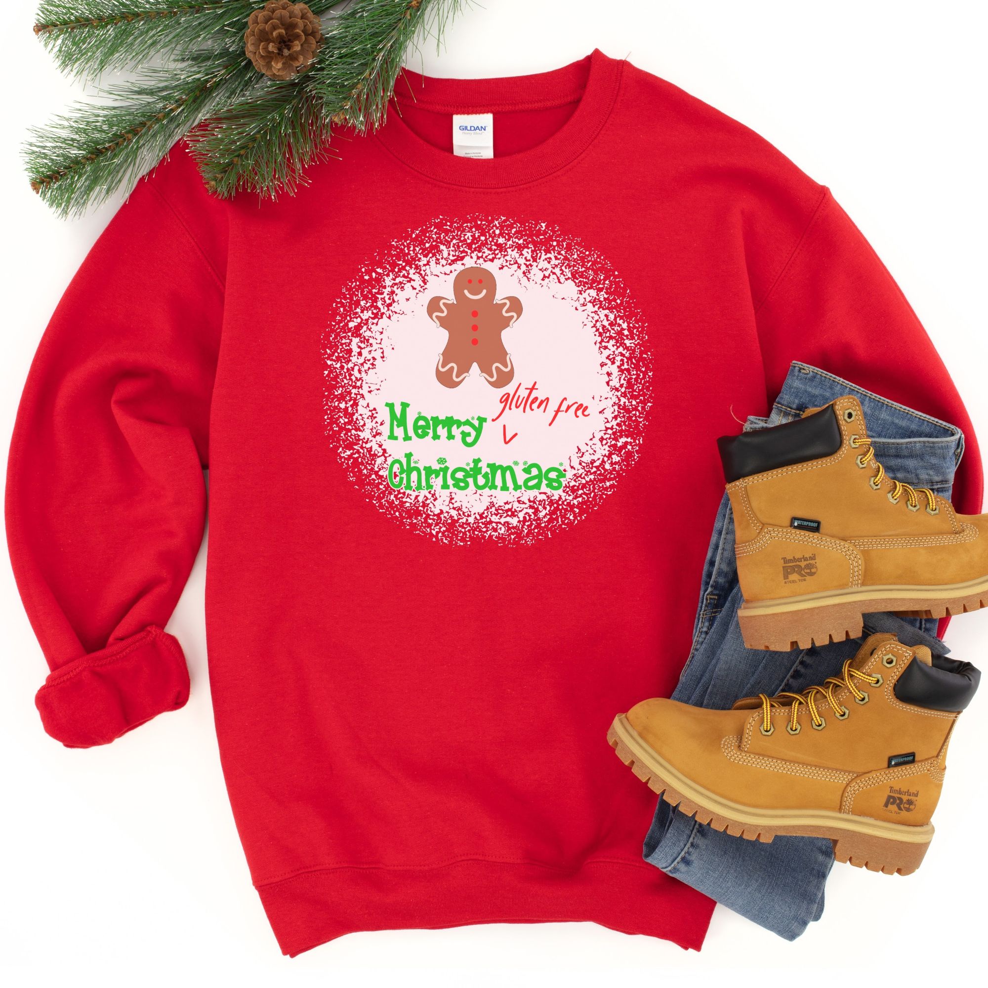 JUMPERS-2024-Merry-Gluten-Free-Christmas-GINGERBREAD-BOY-Jumper-RED-1-Gildan-18000-Mens
