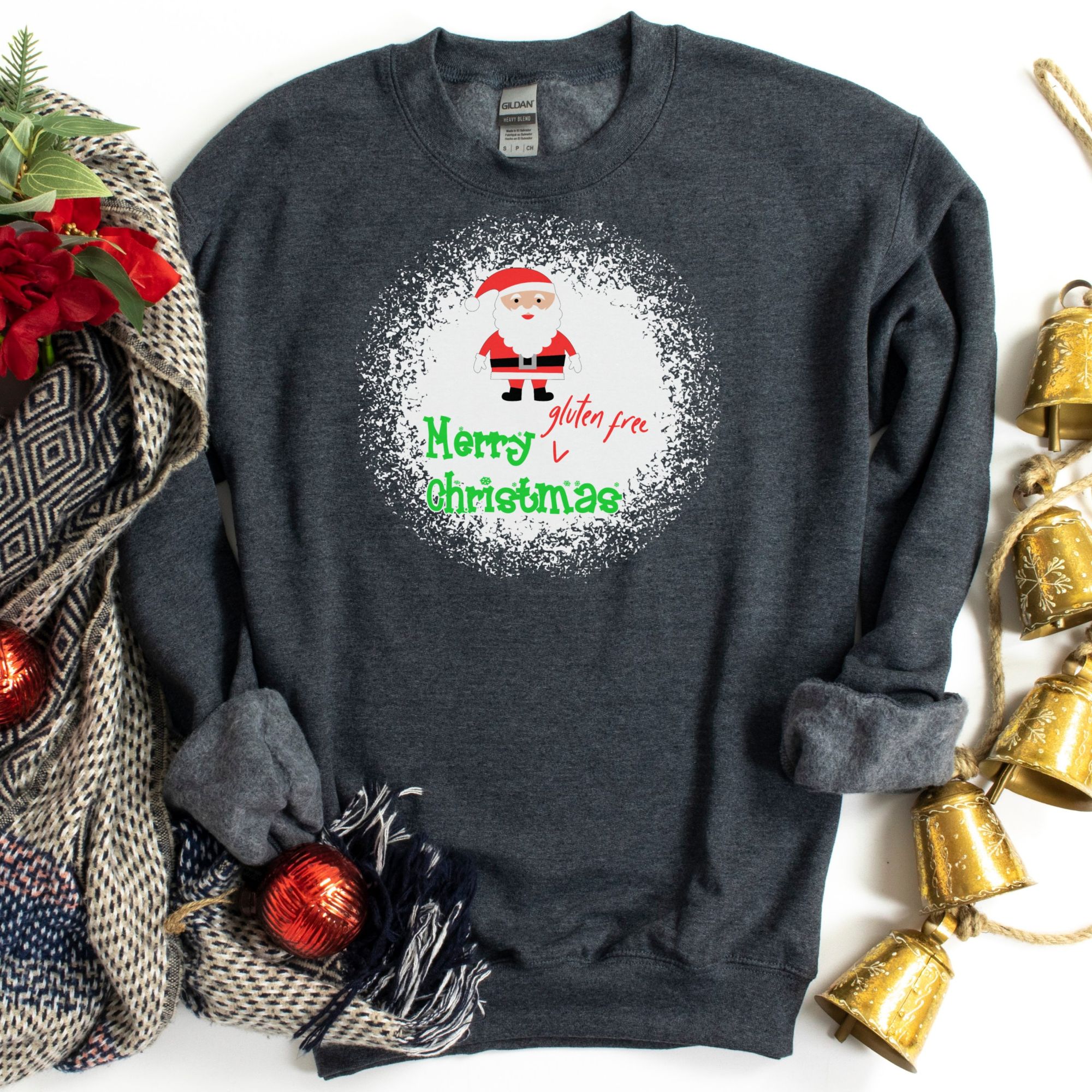 JUMPERS-2024-Merry-Gluten-Free-Christmas-SANTA-Jumper-DARK-GREY-1-Gildan-18000-Womens