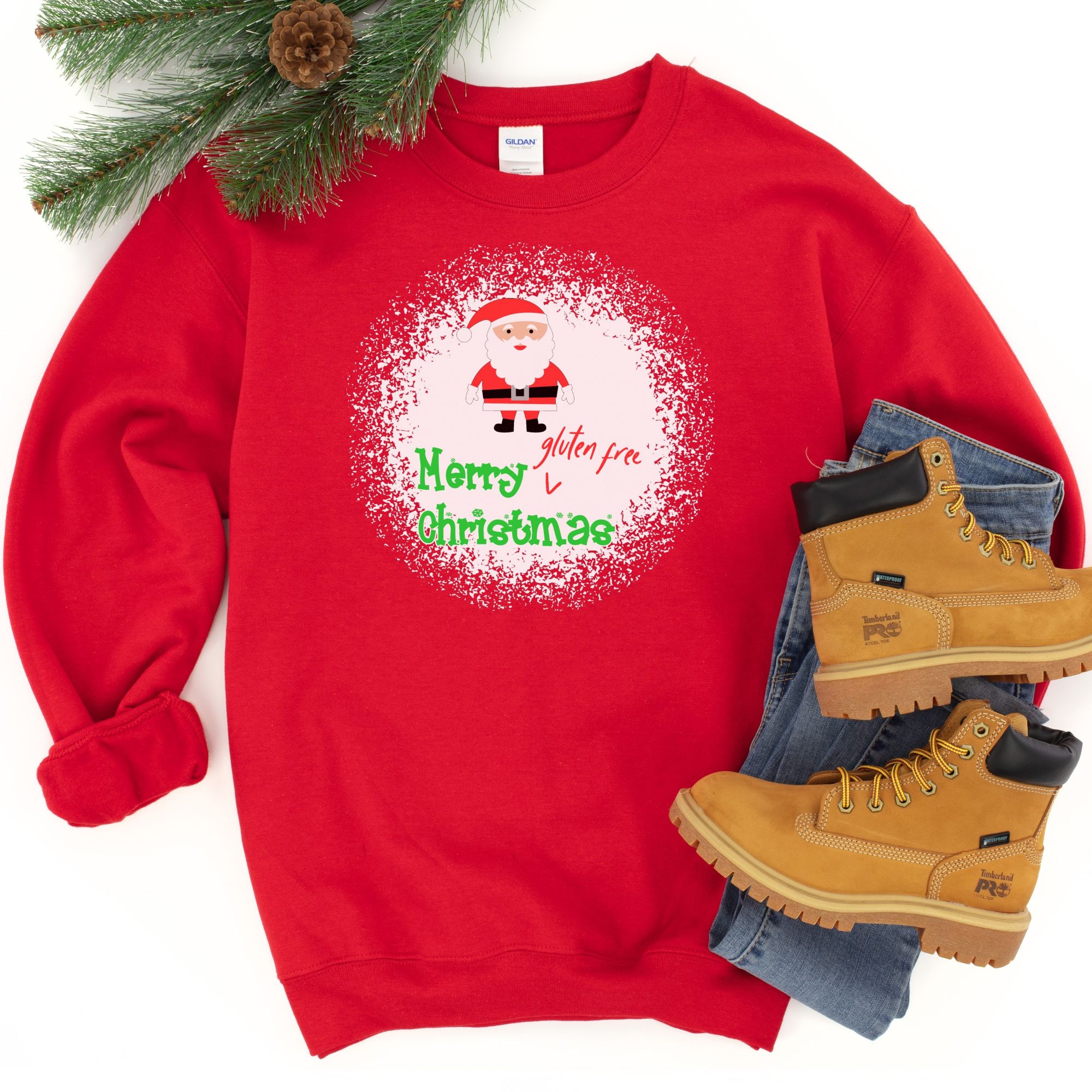 JUMPERS-2024-Merry-Gluten-Free-Christmas-SANTA-Jumper-RED-1-Gildan-18000-Mens