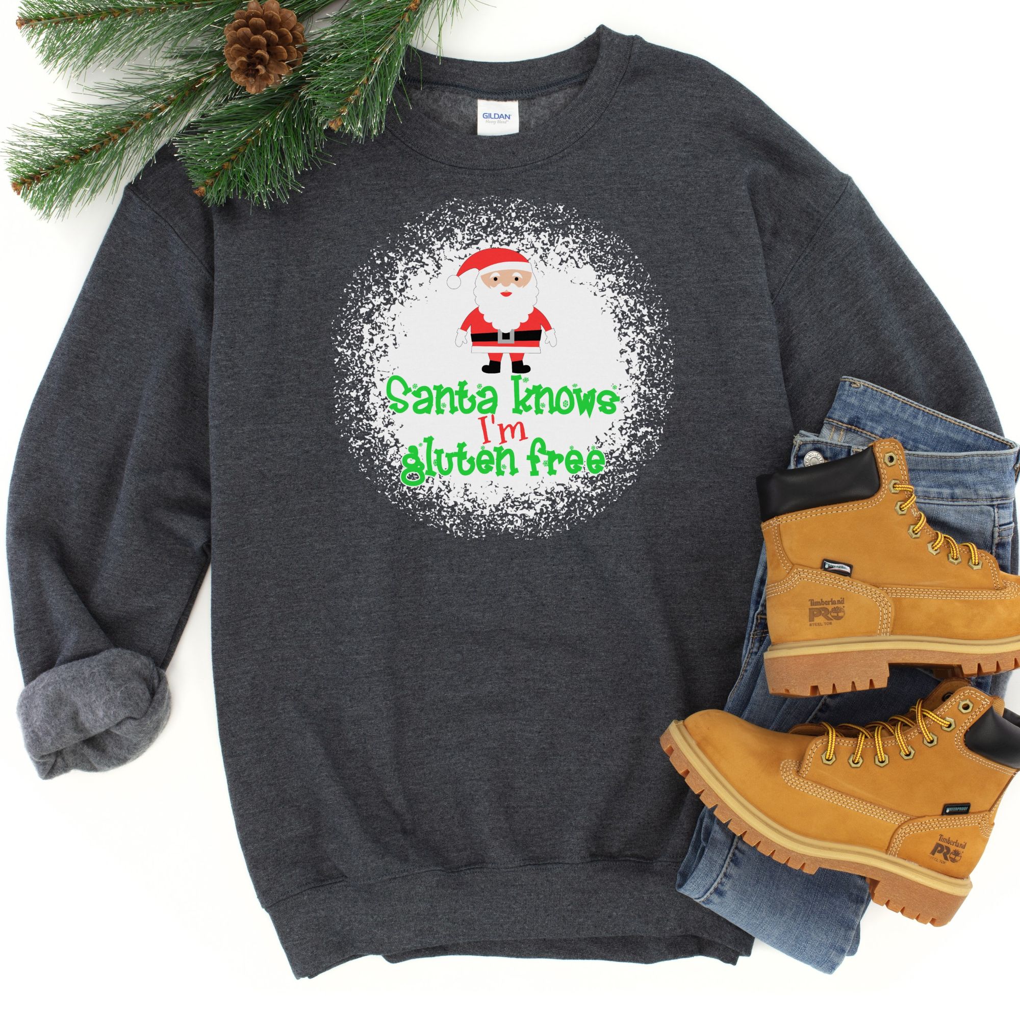 JUMPERS-2024-Santa-Knows-Im-Gluten-Free-Christmas-Jumper-DARK-GREY-1-Gildan-18000-Mens