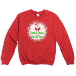 JUMPERS-2024-Santa-Knows-Im-Gluten-Free-Christmas-Jumper-RED-2-Gildan-18000-Womens