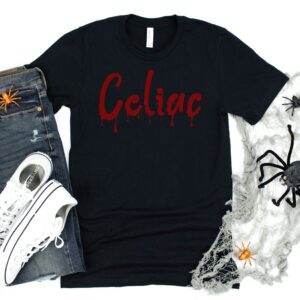 SHIRTS-2024-Celiac-Halloween-Shirt-BLOOD-DRIP-BLACK-1-Bella-3001-Mens