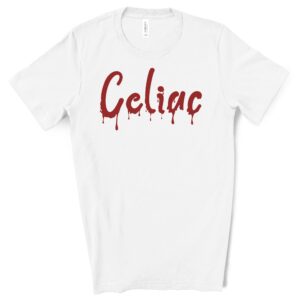 SHIRTS-2024-Celiac-Halloween-Shirt-BLOOD-DRIP-WHITE-2-Bella-3001-Mens